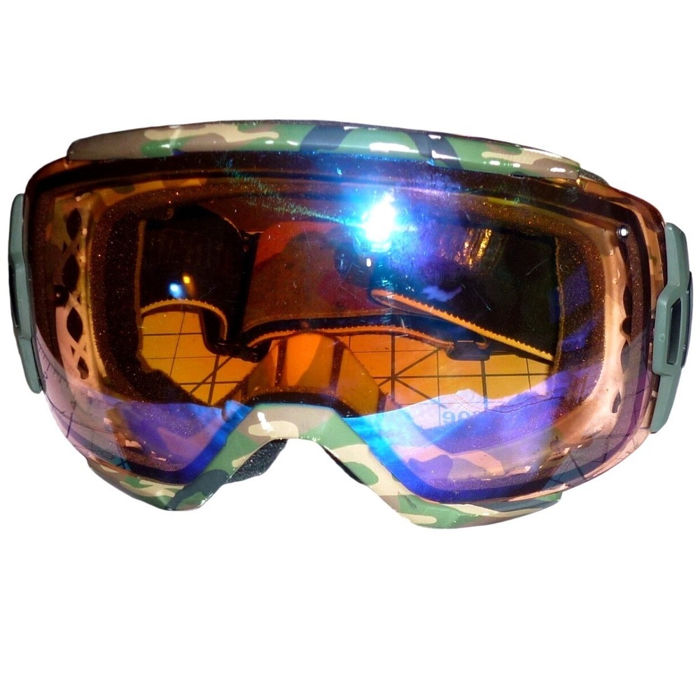 Smith Optics Snow Goggles Camo Frame Plaid Tiger Stripe Strap Mirrored Lens